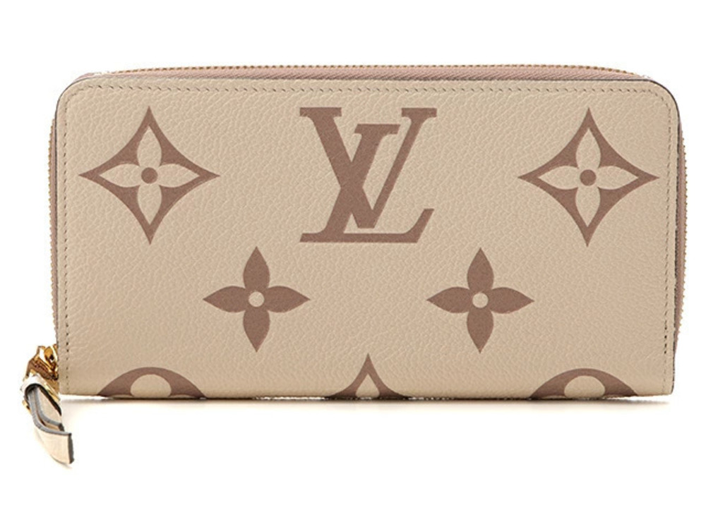 LOUIS VUITTON Zippy Wallet Bicolor Monogram Empreinte Cream Bois de Rose Pink I